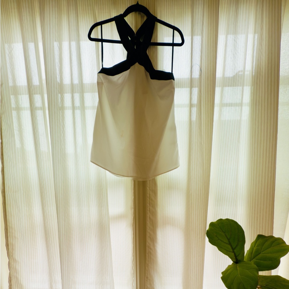 Stylish Black and White Halter Top